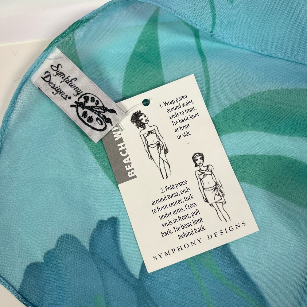 NWT Symphony Designs Pareo Sarong Beach Wrap Chiffon Coverup